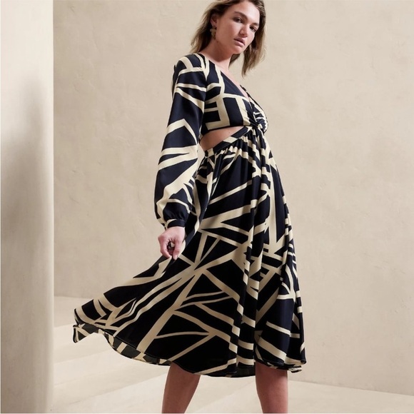 NWT! Banana Republic Twist Front Midi Dress - Size 6🦋 - Picture 1 of 8